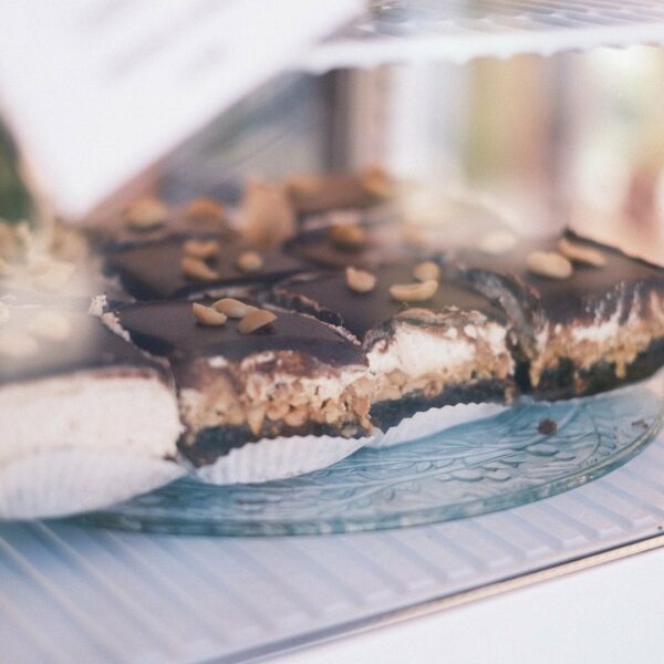 Kuchen in Vitrine